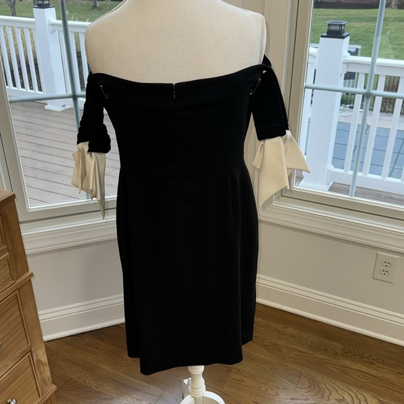 Boston Proper Strapless cocktail dress with cream sleeve bows - Picture 4 of 5